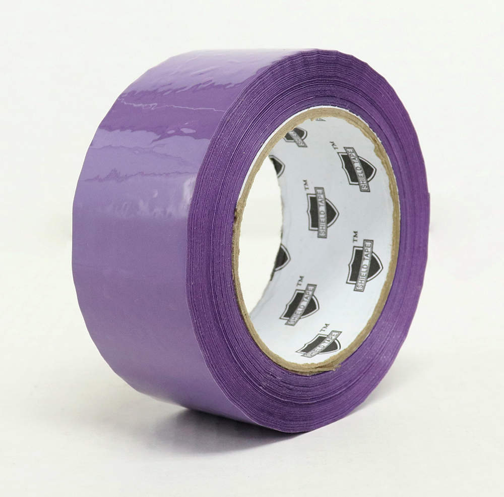 2" x 110 Yds Purple Packing Tape w/ Dispenser - 2 Mil - 36 Rolls/Case