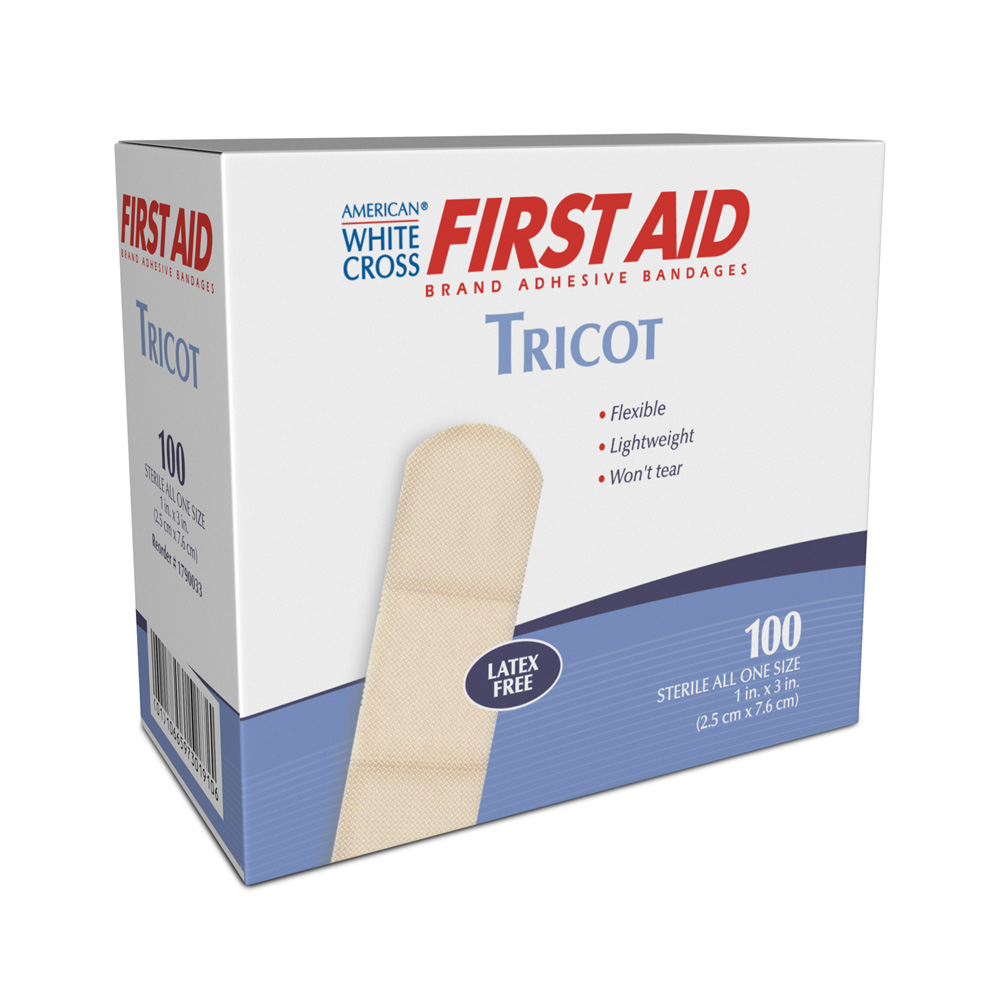 1" x 3" Tricot Bandage Strips - 100/Box