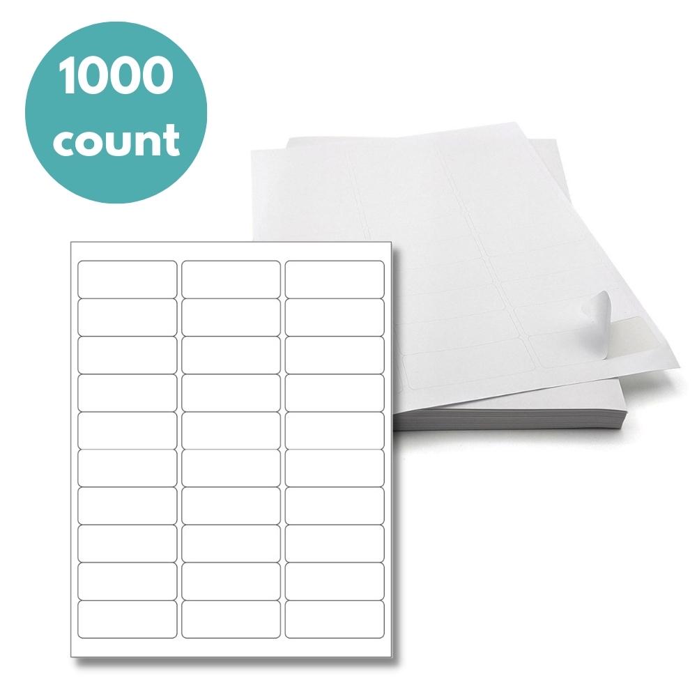 2.625" x 1" Laser Sheet Labels - 1,000 Sheets/Case