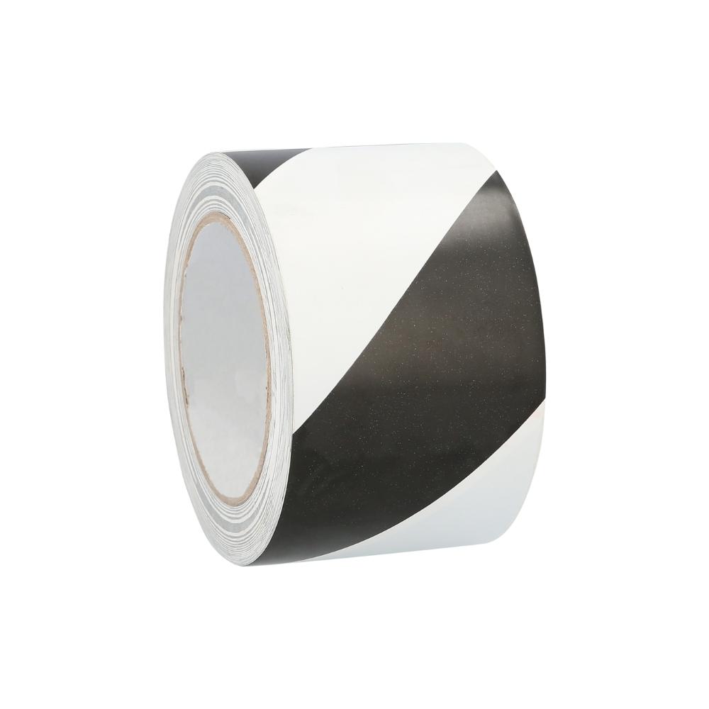 3" x 36 Yards 7 Mil Black/White Striped Aisle Marking Tape - 16 Rolls/Case