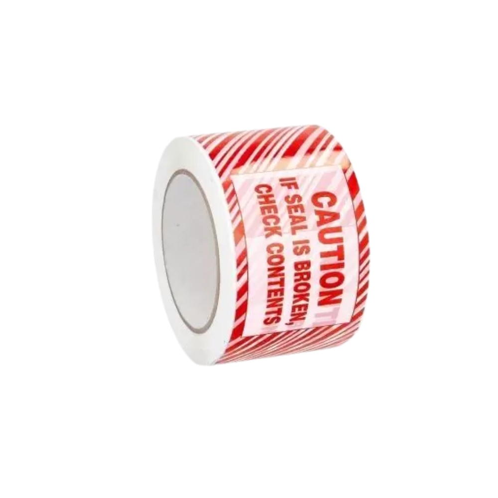 3" x 110 Yds Tamper Evident Tape Red Print - 1.9 Mil - 24 Rolls/Case