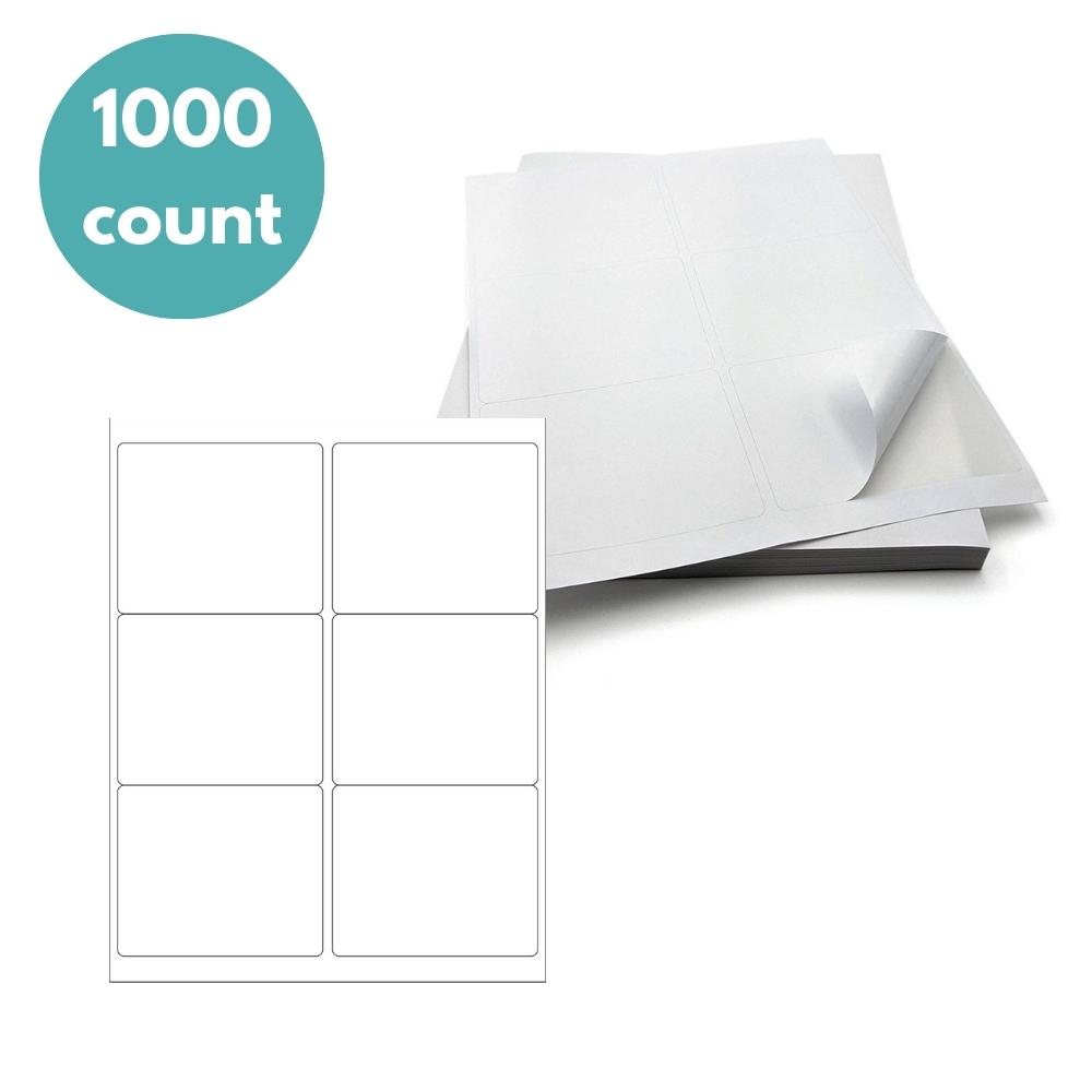 4" x 3.3" Laser Sheet Labels - 1,000 Sheets/Case