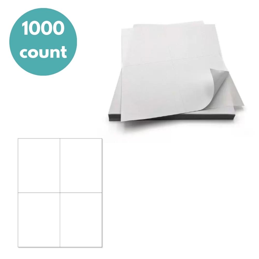 4.25" x 5.5" Laser Sheet Labels - 1,000 Sheets/Case