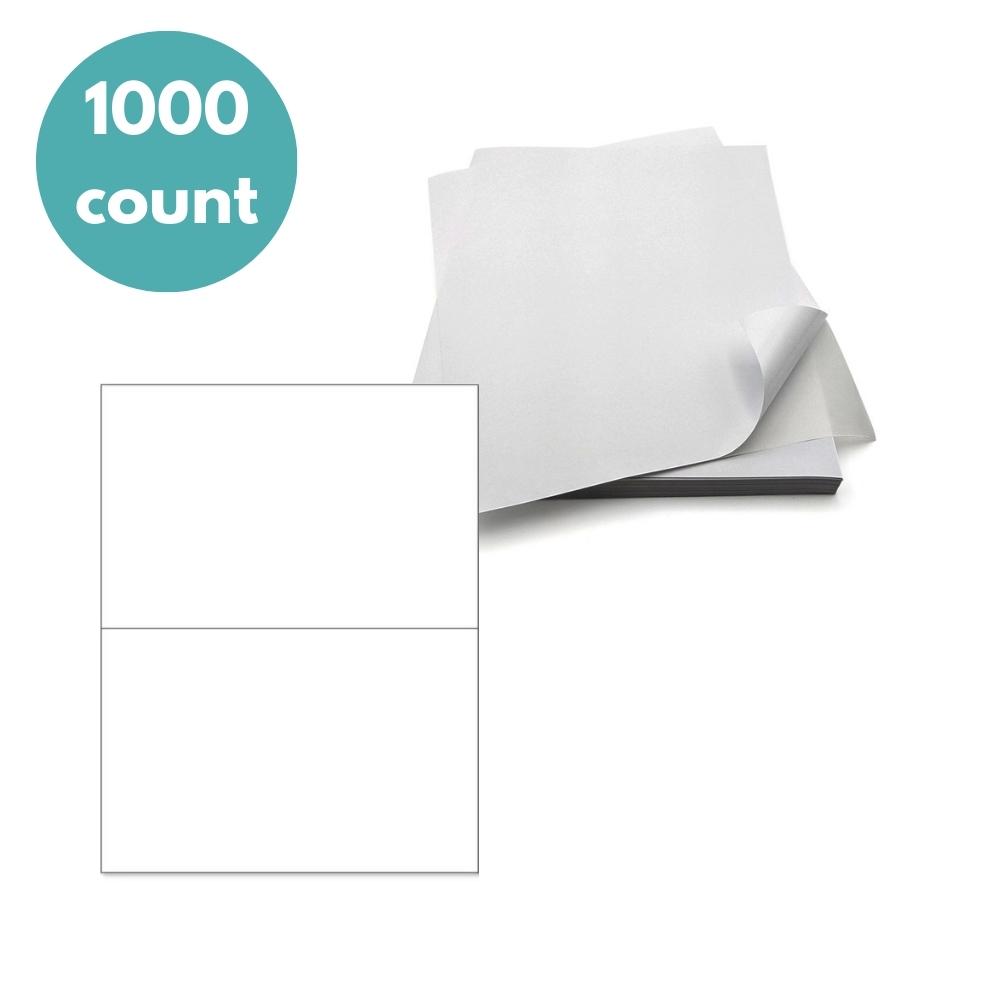 8.5" x 5.5" Laser Sheet Labels - 1,000 Sheets/Case