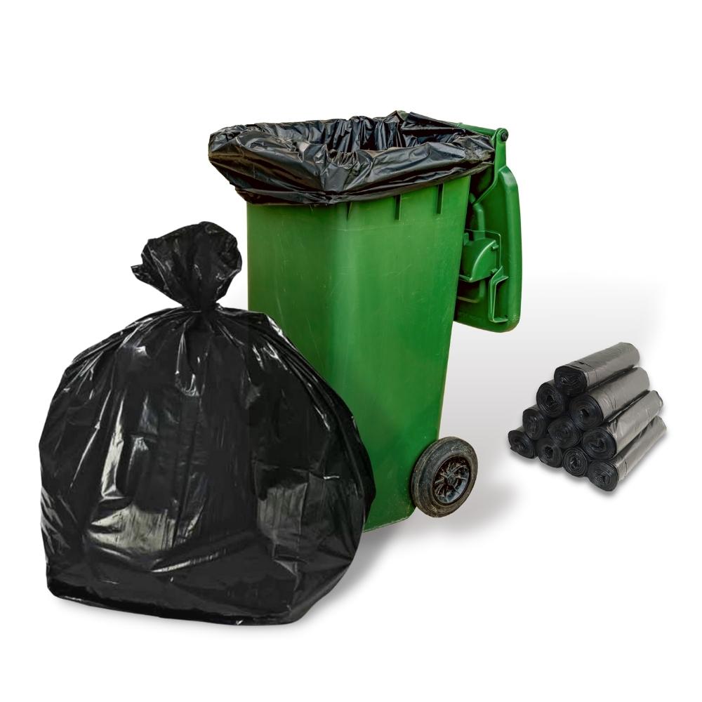 33" x 39" LLDPE Trash Can Liners - 1.5 Mil - Black - 3800 Liners = 38 Cases