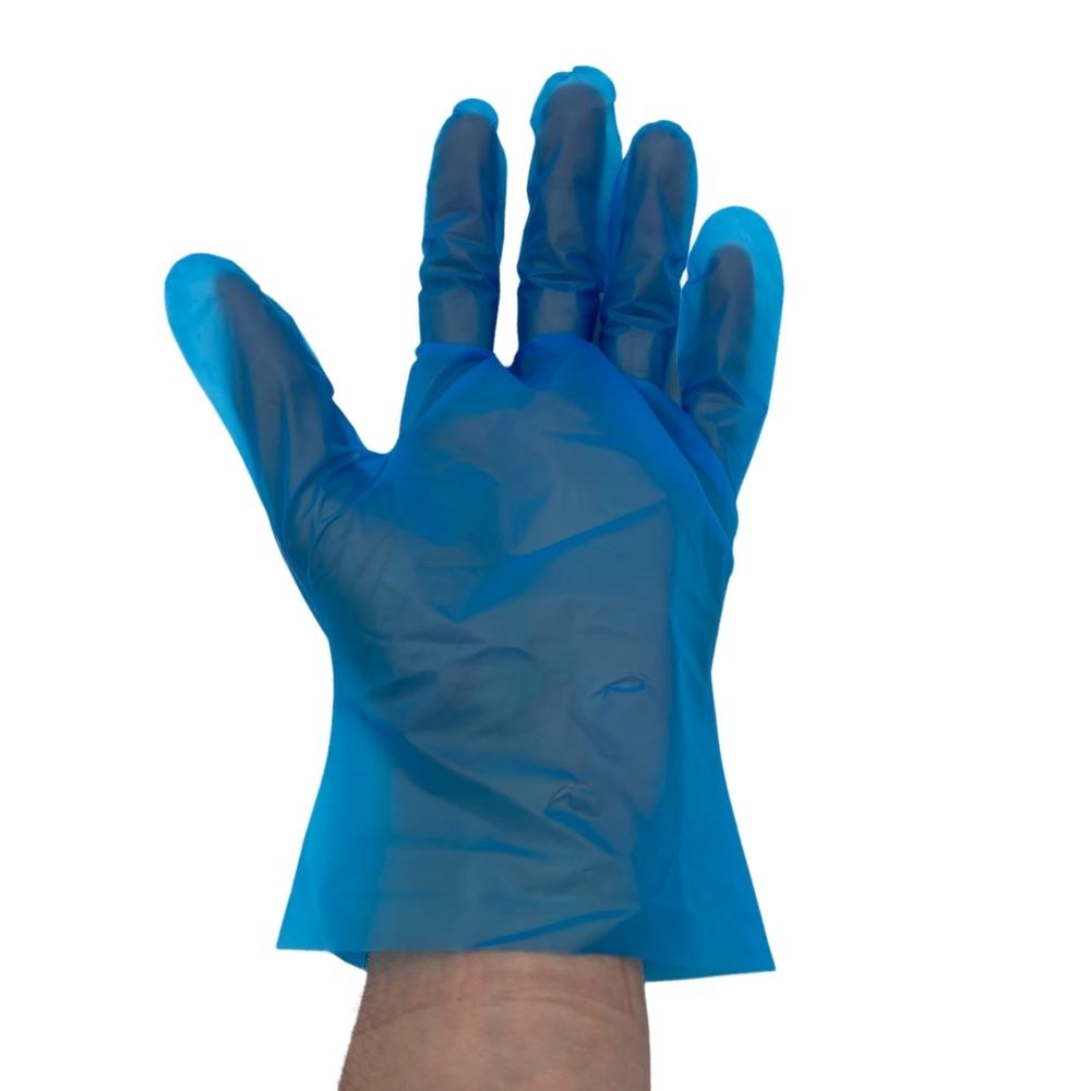 Blue Powder-Free TPE Vinal Food Service Gloves - 2 Mil - Small - 90000 Gloves/Half Pallet