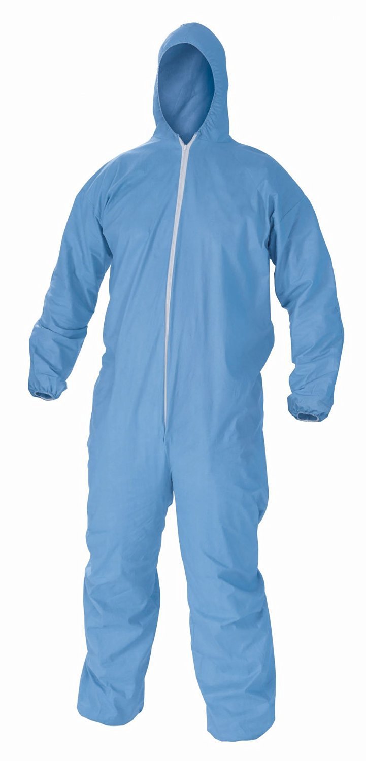 Extra-Large Blue Disposable Coveralls - SMS Coverall with Hood - 25 Pieces/Case