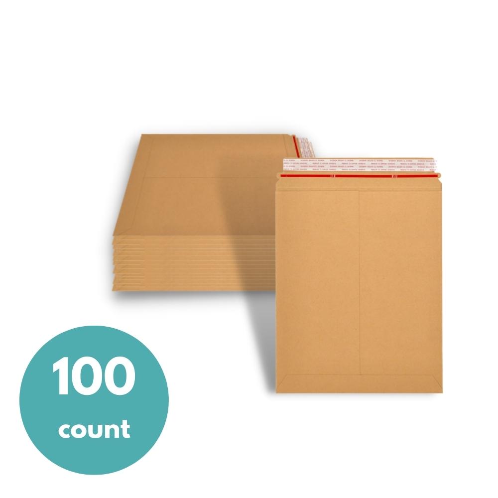 11" x 13.5" Kraft Rigid Photo Mailers - 100 Mailers/Case