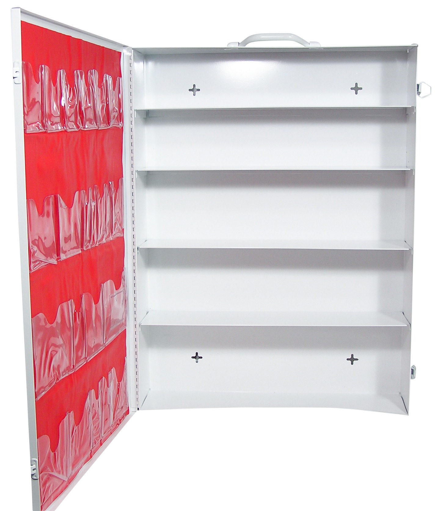 26" x 19 1/2" x 5 1/2" Empty Five Shelf Cabinet with Door Pouch