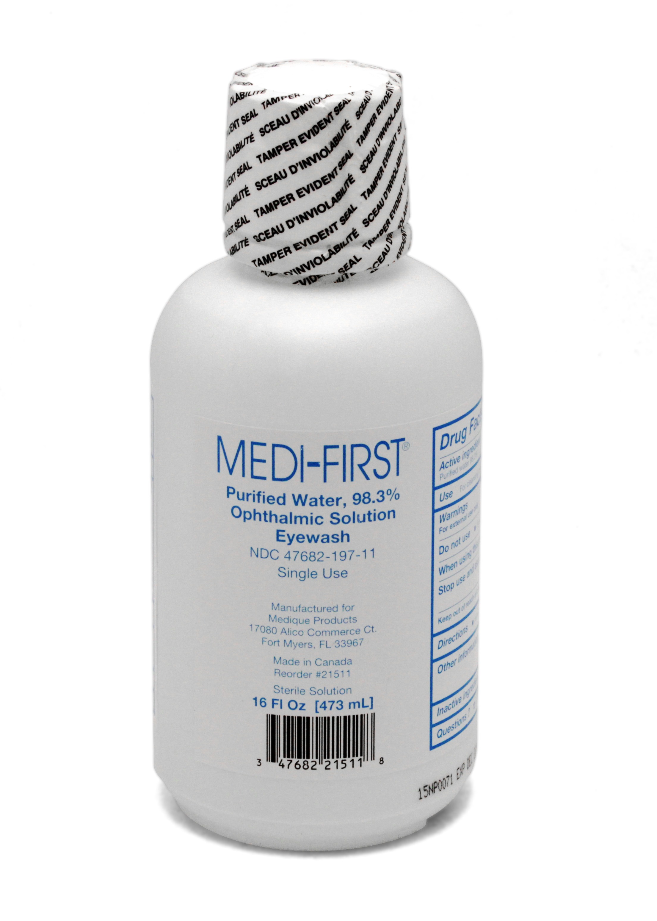 Medi-First Sterile Eye Wash Solution - 16 oz Bottle - 500 mL