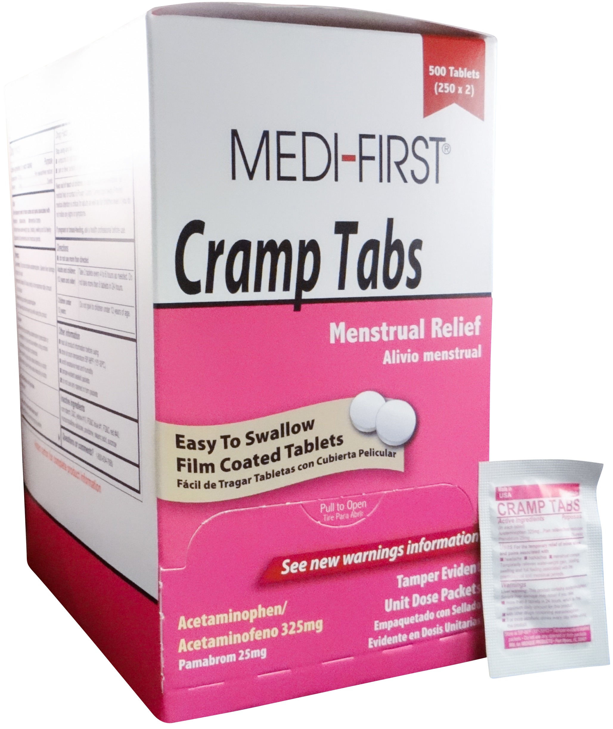 Cramp Tabs (Acetaminophen): 250 packets of 2 Tablets (500 Tablets) 325 mg