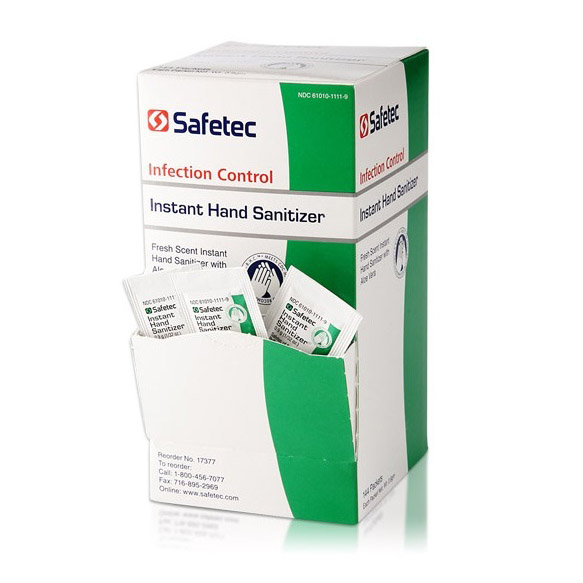 Safetec Instant Hand Sanitizer - 144 Packets/Box