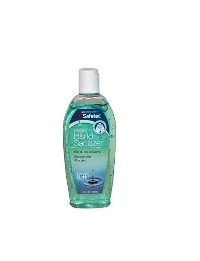 Safetec Instant Hand Sanitizer With Aloe Vera Gel - 4 Oz Bottle