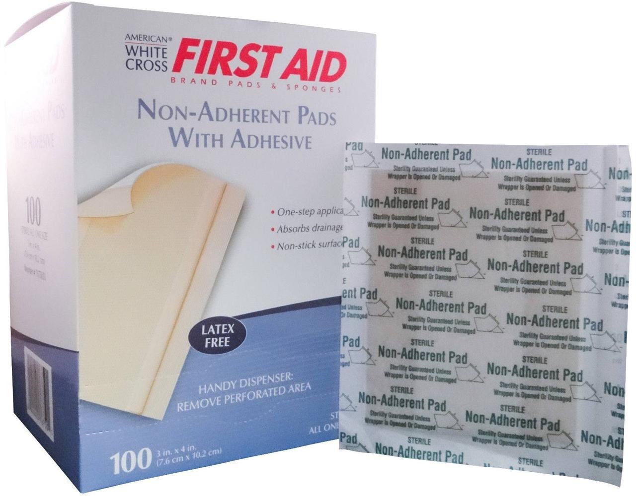 Non-Adherent Pads with Adhesive Strips 3 X 4 100 Per Box