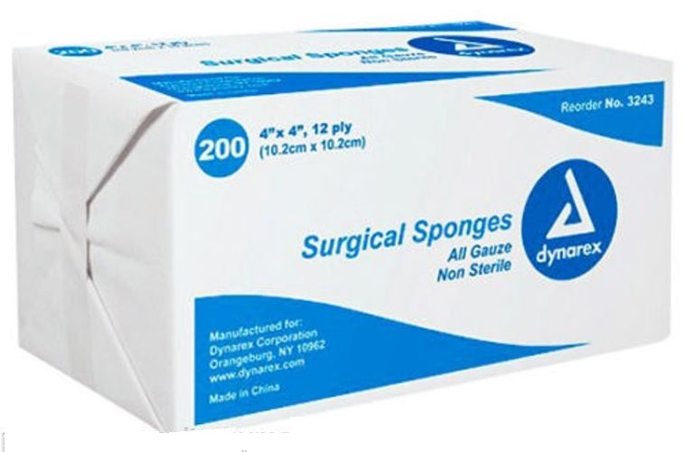 Gauze Pads 12 Ply 4 X 4 200 Per Package Non-Sterile