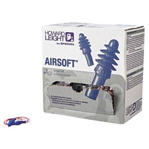 Corded Howard Leight Airsoft Reusable Earplugs - NRR 27 - 100 Pairs/Box