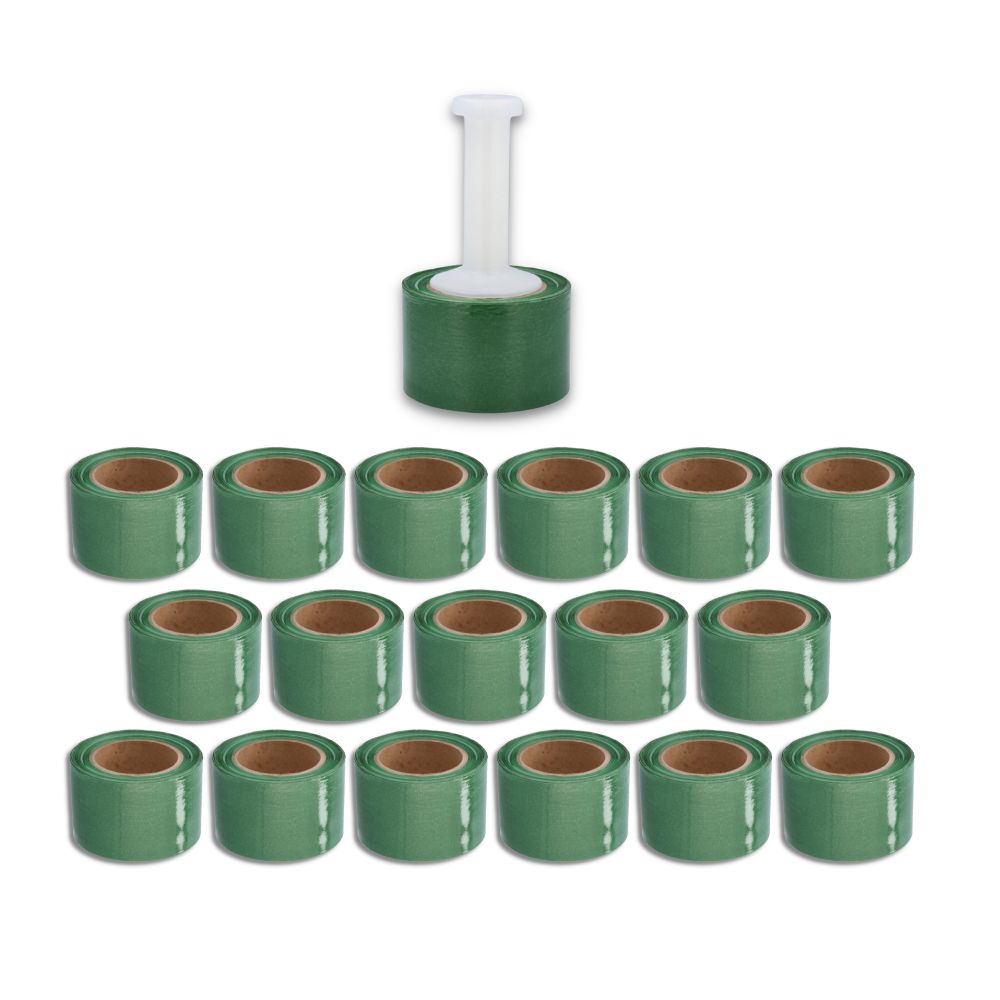 3" x 1000 x 80 Ga Green Mini Stretch Wrap - 1296 Rolls/Full Pallet