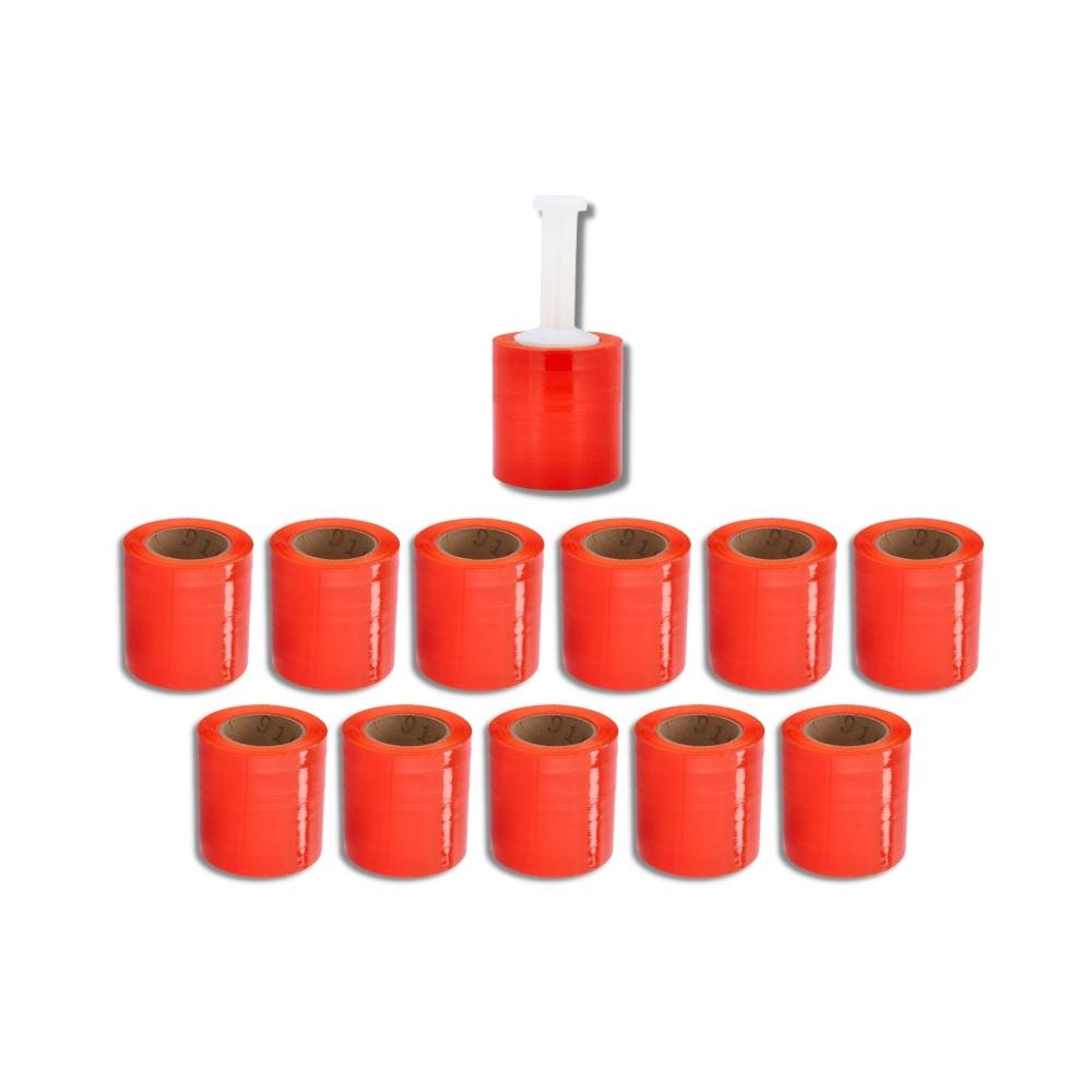 5" x 1000 x 80 Ga Orange Mini Stretch Wrap - 432 Rolls/Half Pallet