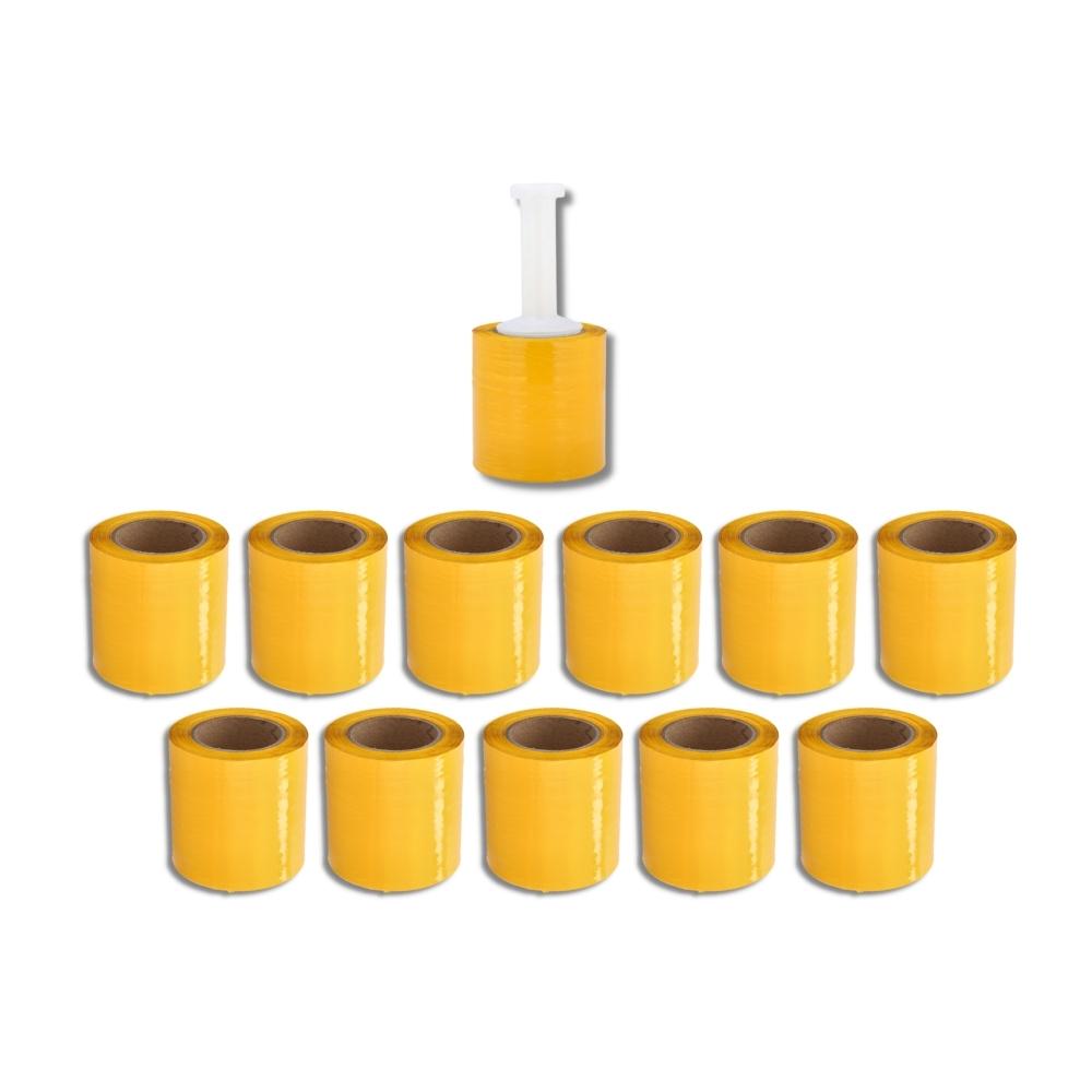 5" x 1000 x 80 Ga Yellow Mini Stretch Wrap - 432 Rolls/Half Pallet