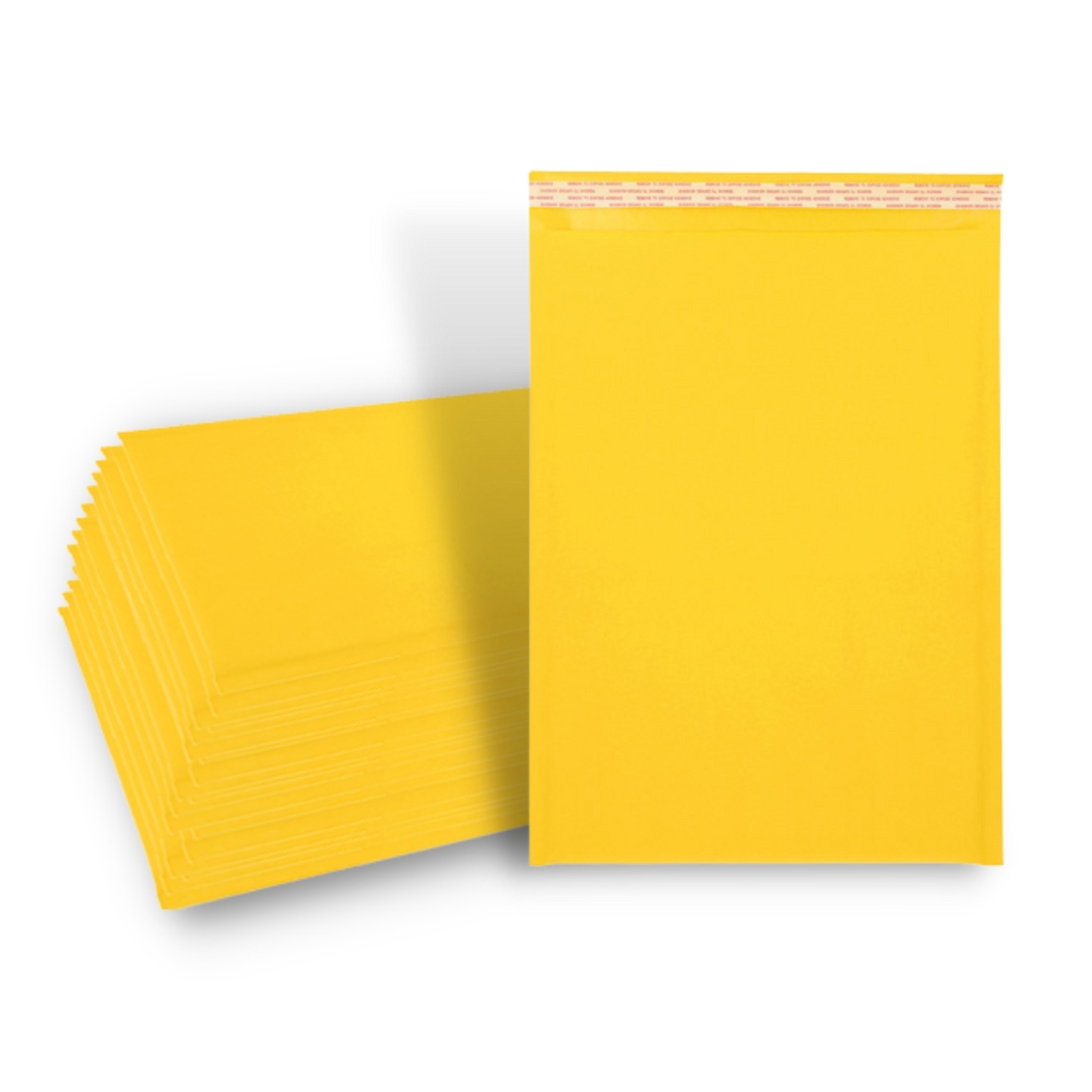 7.25" x 9.75" Yellow Kraft Bubble Mailers - #DVD - 7000 Mailers/Full Pallet