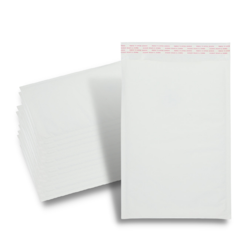 10.5" x 16" White Kraft Bubble Mailers - 1500 Mailers/Half Pallet