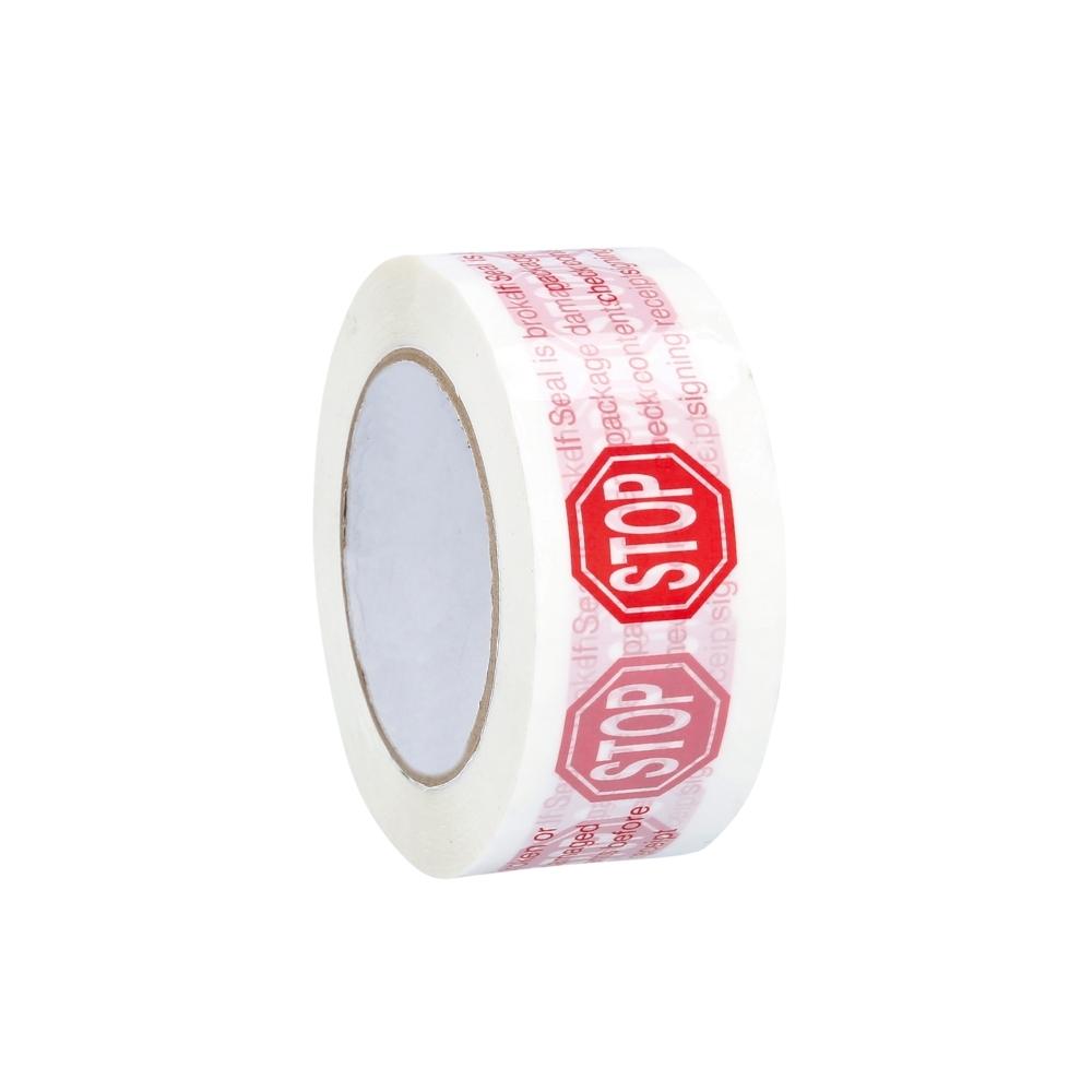 2" x 110 Yds White Stop Sign Printed Tape - 2 Mil - 1368 Rolls/Half Pallet