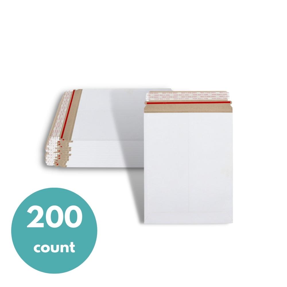 6" x 6" White Rigid Photo Mailers - 200 Mailers/Case