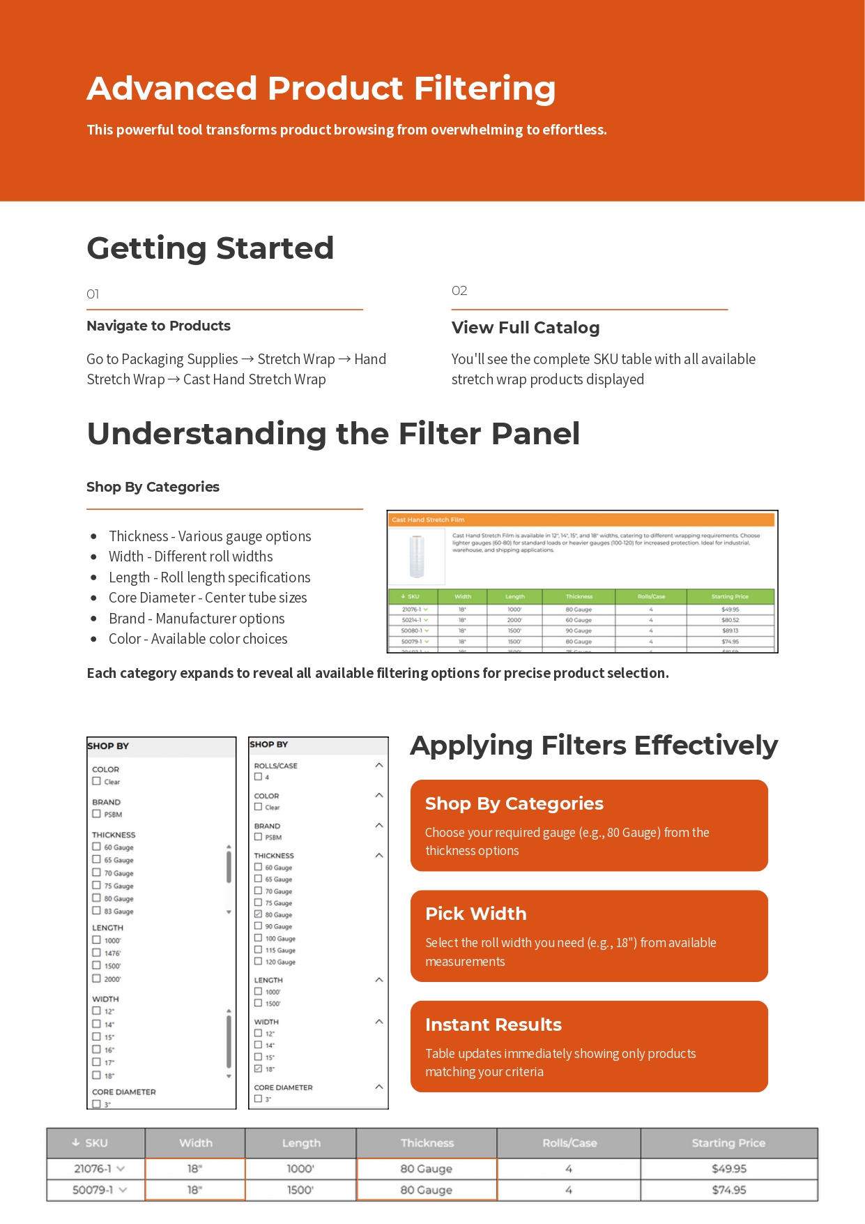 advanced product filtering ecommerce features